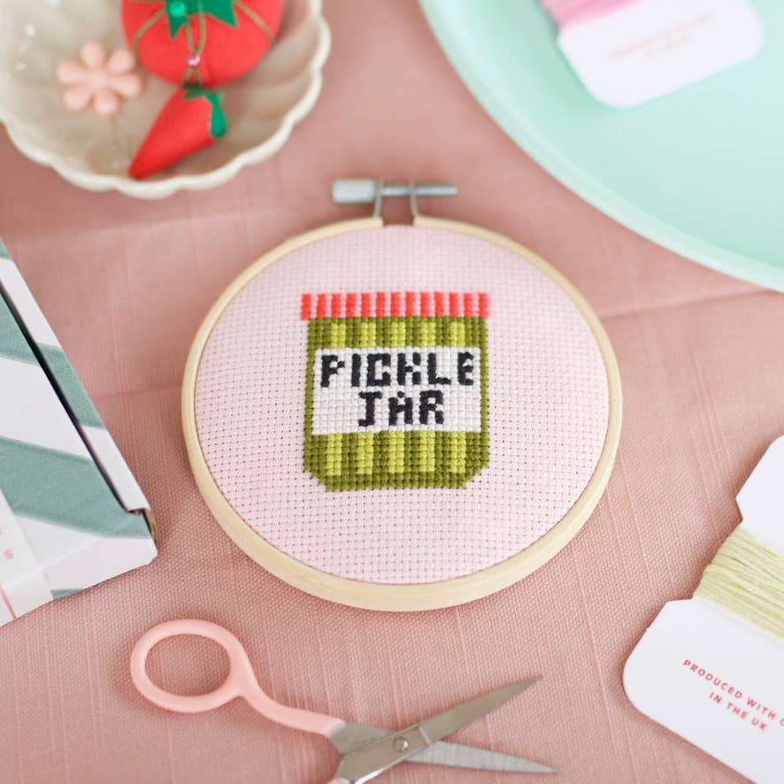 Pickle Jar Cross Stitch Kit