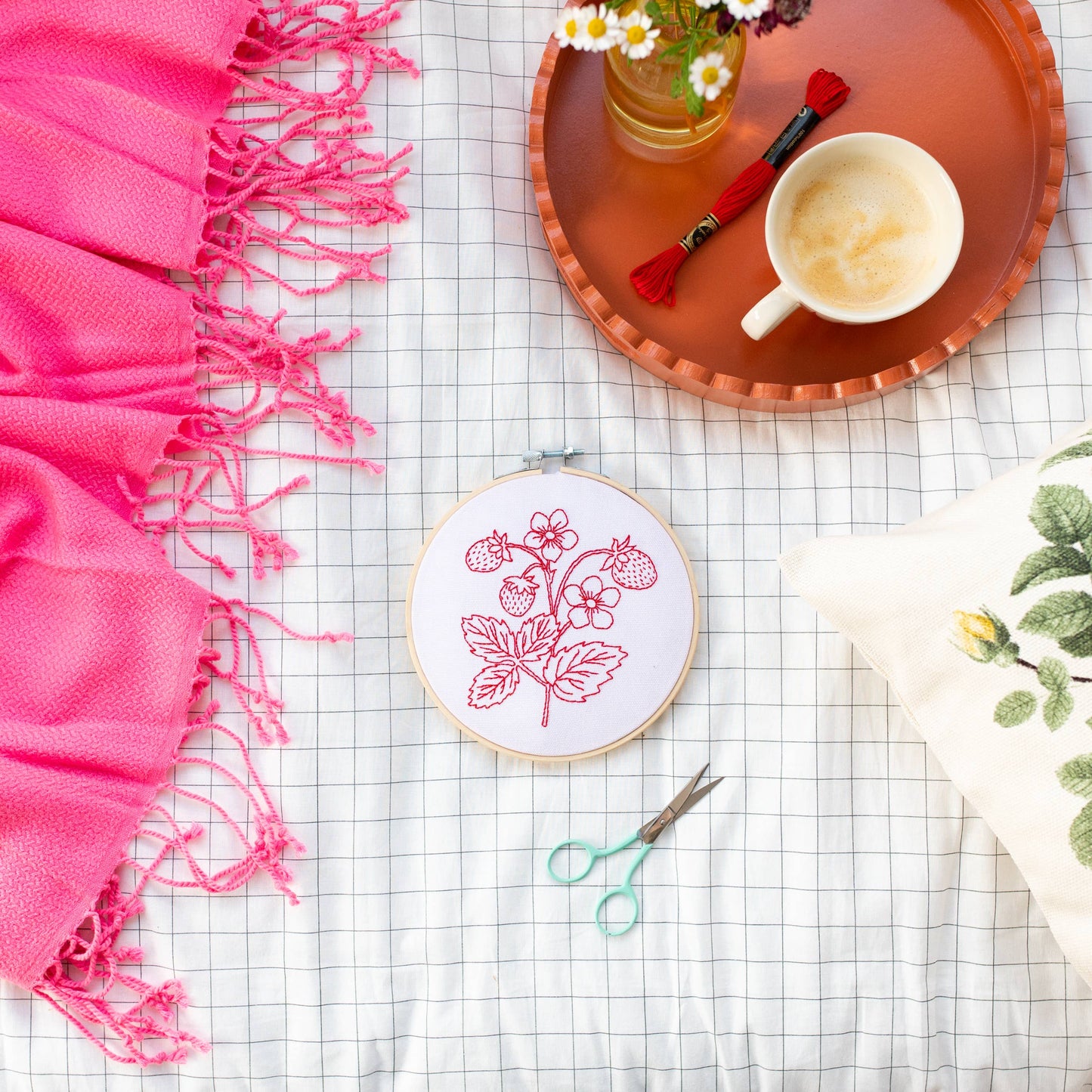 Strawberry Embroidery Hoop Kit