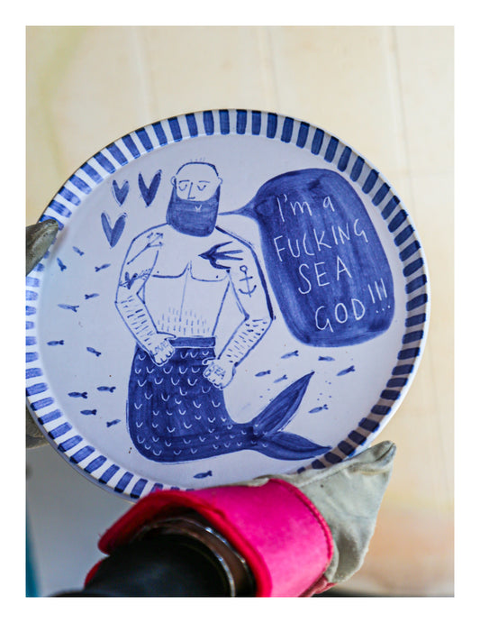 Sweary Merman Wall Plate