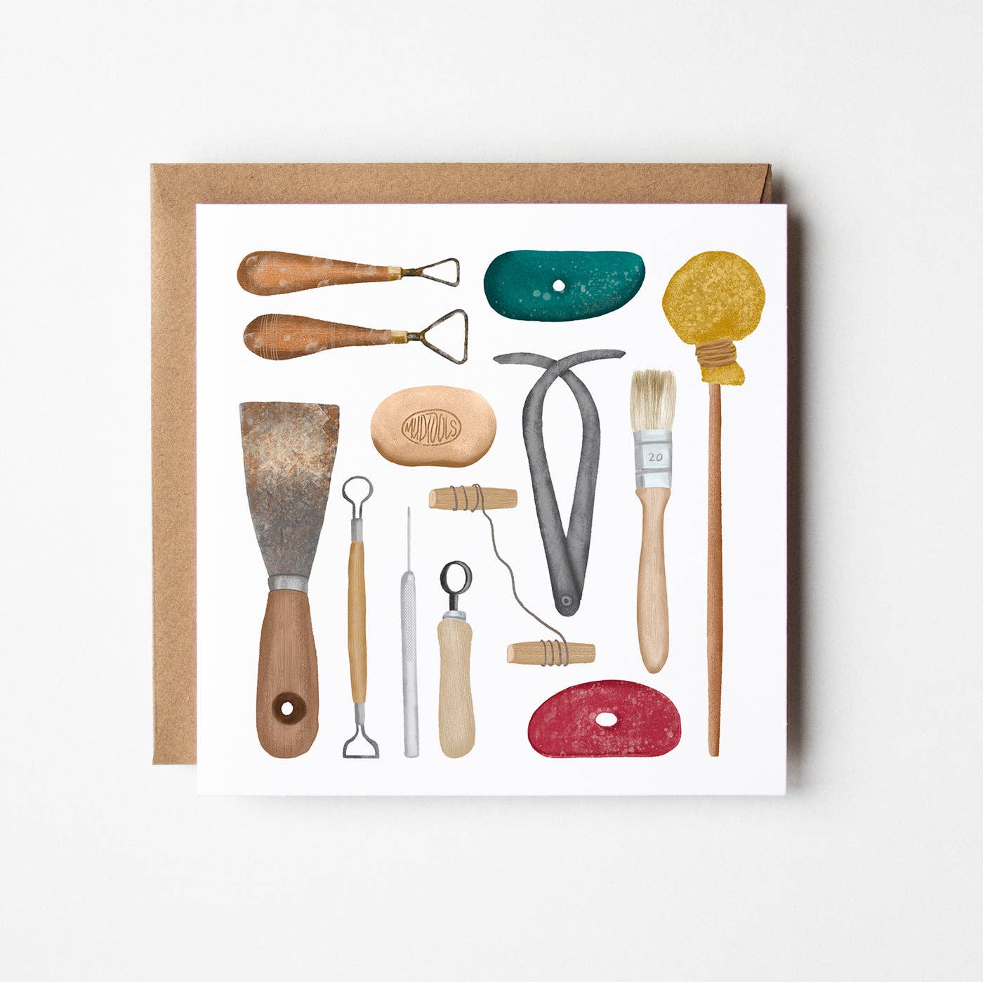 Pottery Tools - blank greetings card