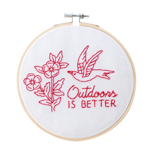 Outdoors Is Better Embroidery Hoop Kit